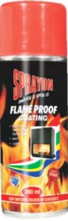 SPRAYON PAINT FLAME PROOF BLACK 390ML