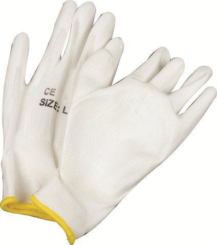 GLOVE MATSAFE NYLON WHITE PU G/P 240 PP
