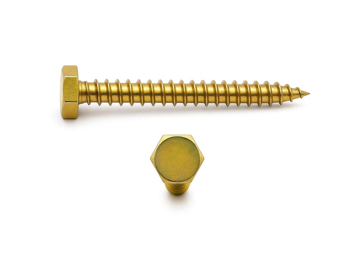 Hexagon Head Roofing Screws (top Speed), DIN 7976, Mild Steel Grade 4.8, Yellow Zinc Plated, M6.3 x 40 MM