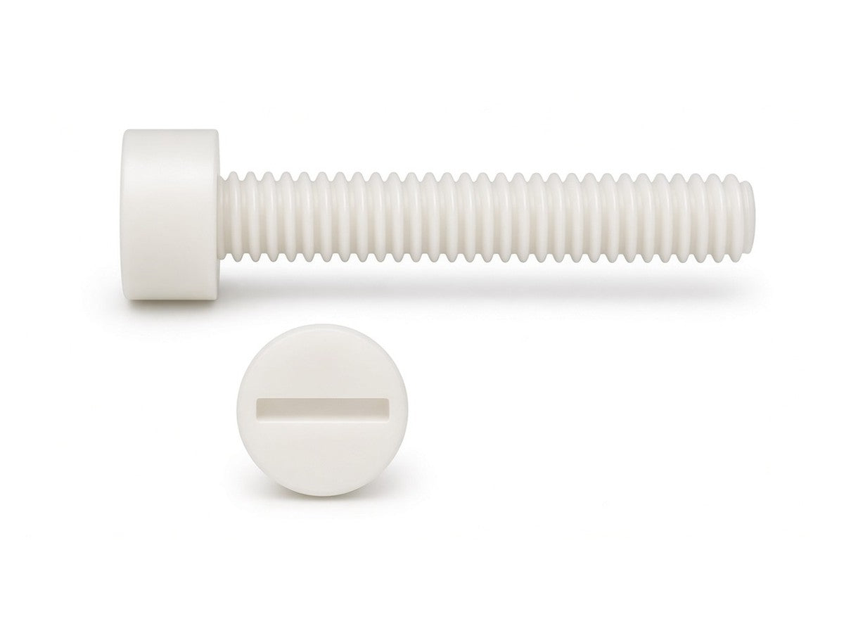 Slotted Cheese Head Machine Screws, DIN 84, NYLON, M8 x 16 MM