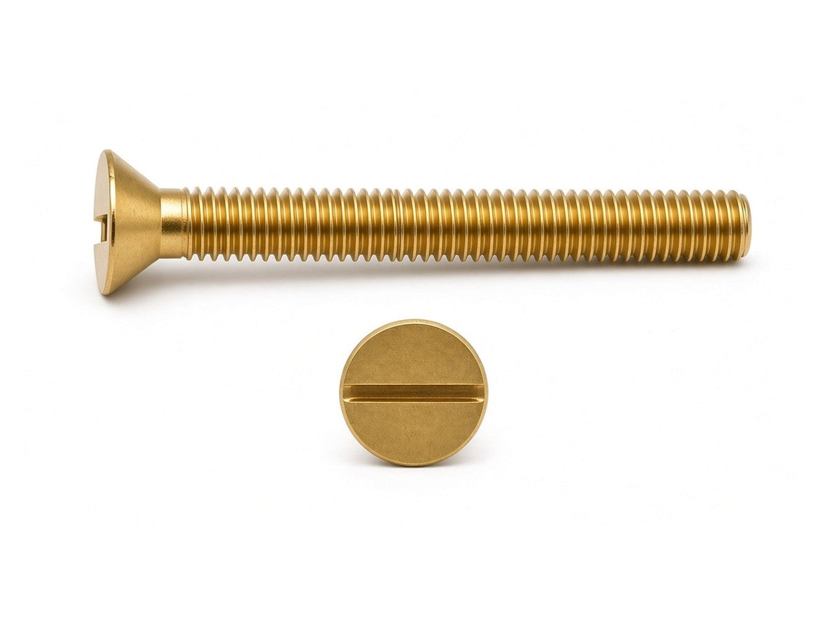 Slotted Countersunk Head Machine Screws DIN 963, DIN 963, BRASS, M4 x 16 MM