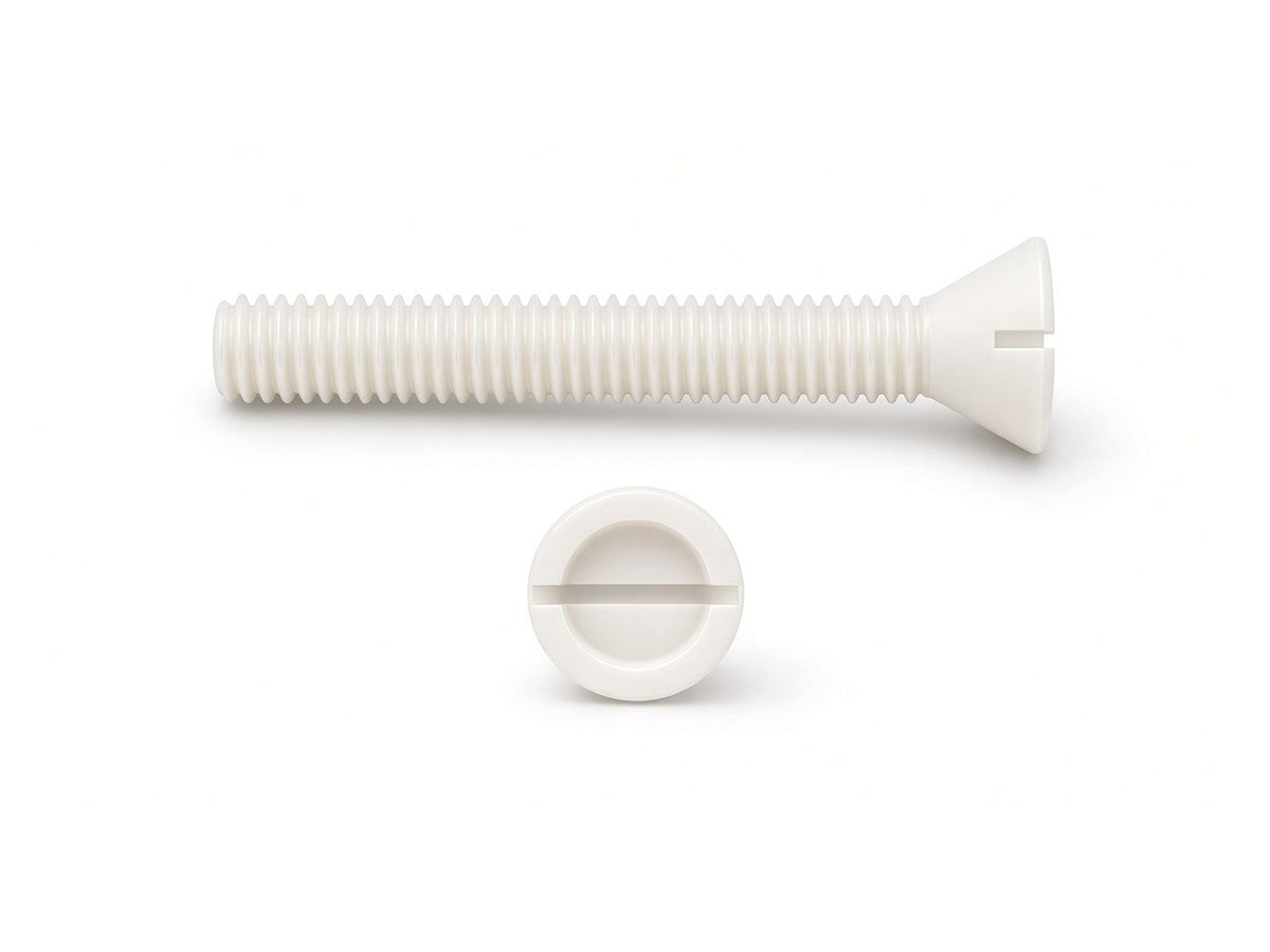 CSK Slotted Machine Screw, DIN 963, NYLON, M8 x 20 MM