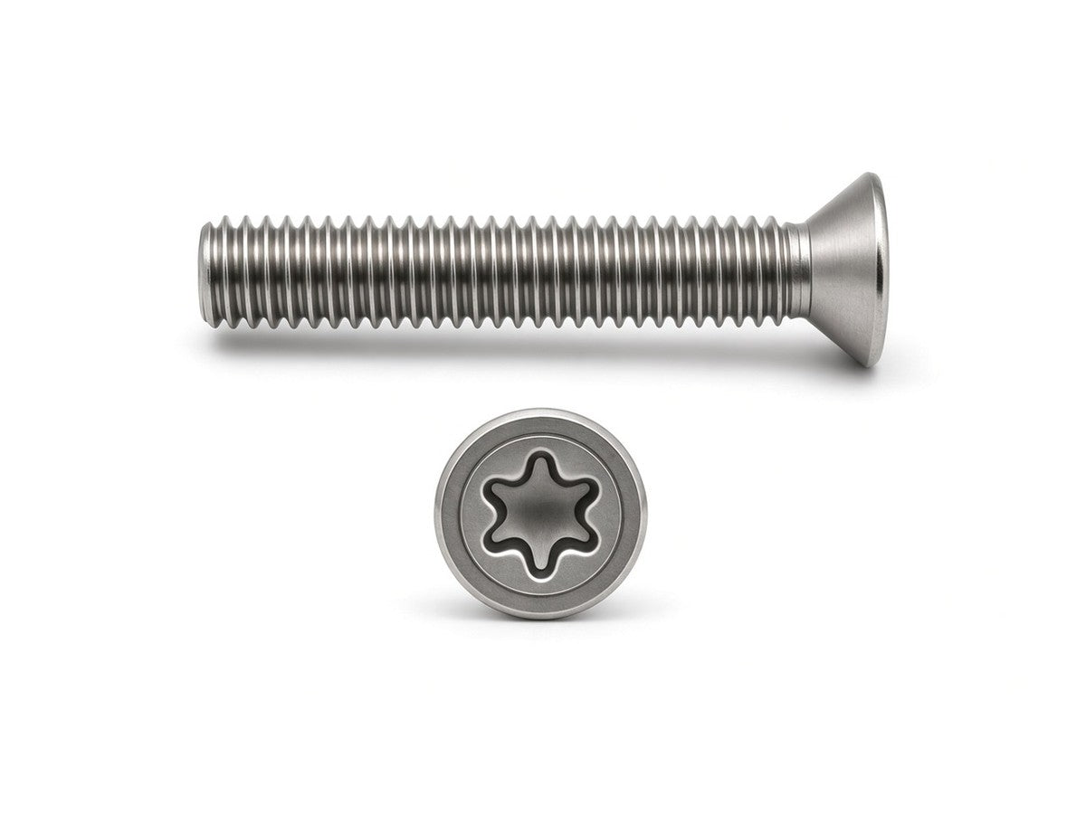 Torx Countersunk Machine Screw ISO 14581, Stainless Steel Grade 18/8 - (A2) 304, M6 x 30 MM