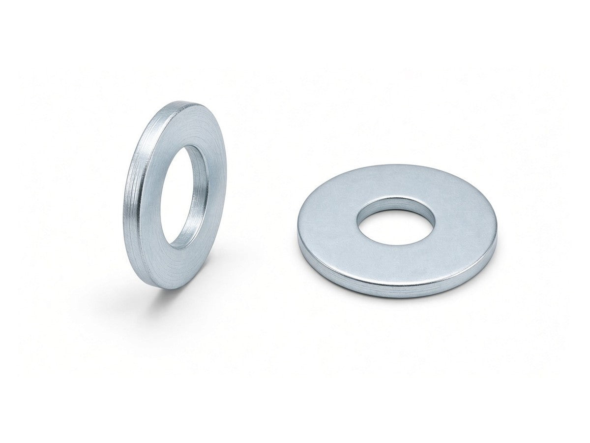 Semi Fender Washers, Mild Steel, Zinc Plated, M6