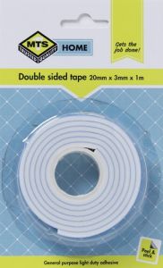 MTS HOME DOUBLE SIDED TAPE 20MM X 3MMX1M