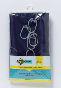 MTS HOME STD DRIP DRY SHWER CURTAIN NAVY
