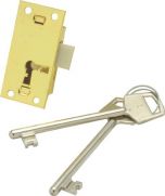 MACKIE LOCK CUPBOARD BRASS 2L2K 50MM SET