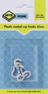 MTS HOME CUP HOOKS 20MM P/COATED 6PC